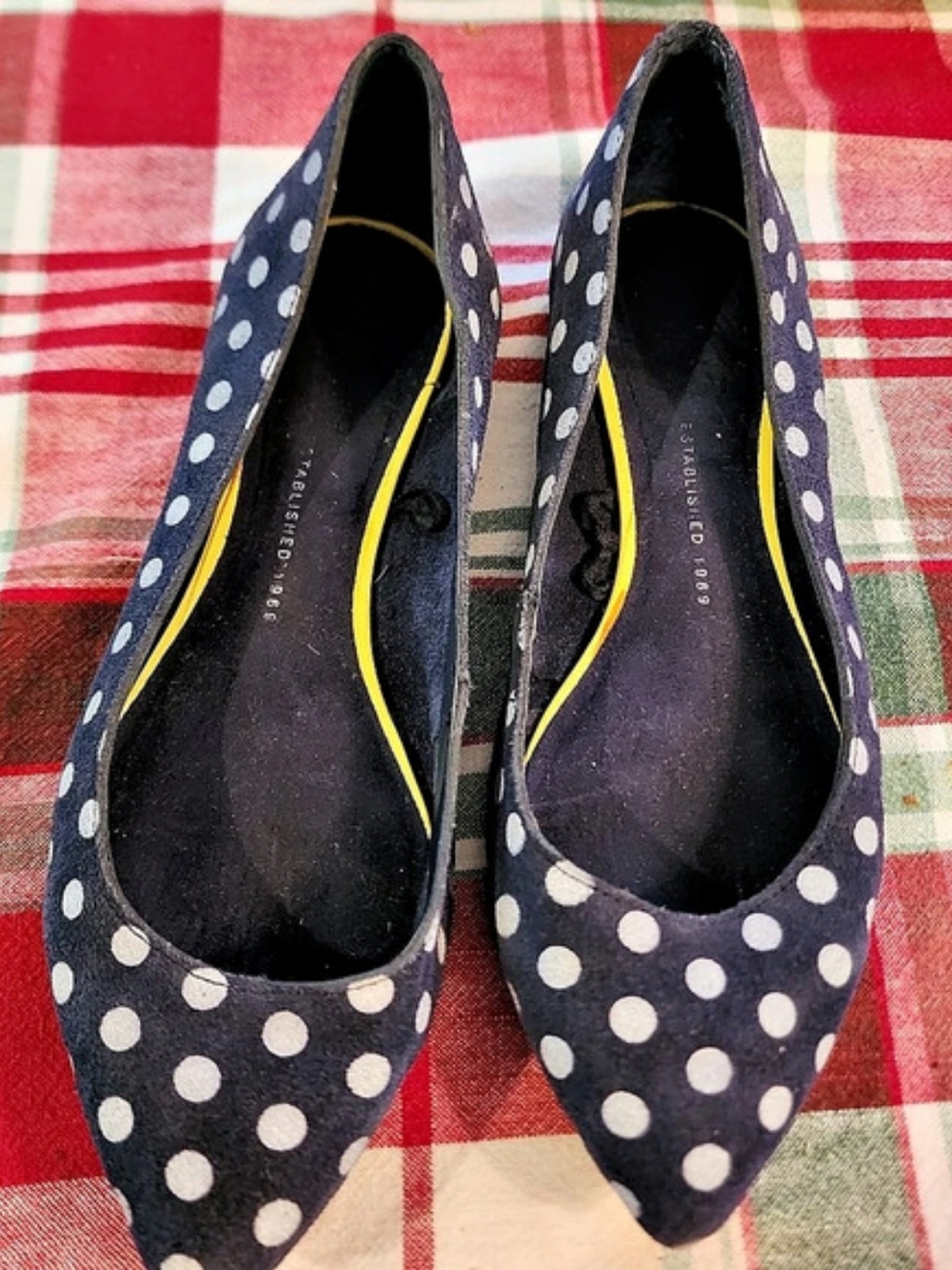 Gap Printed Pointy Ballet Flat Navy Dot Polka Dot Flats Blue & White US 8.5